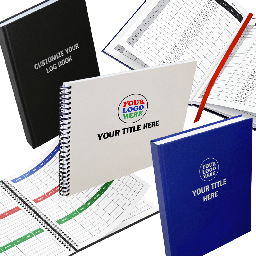BookFactory Hardbound Log Book - 312 Numbered Pages, 8 X 10 Inches, Blue Cover, Sewn Binding