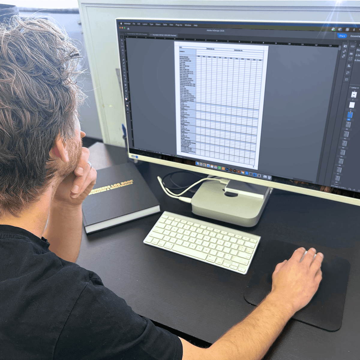 A Log Books designer creating a custom log book.