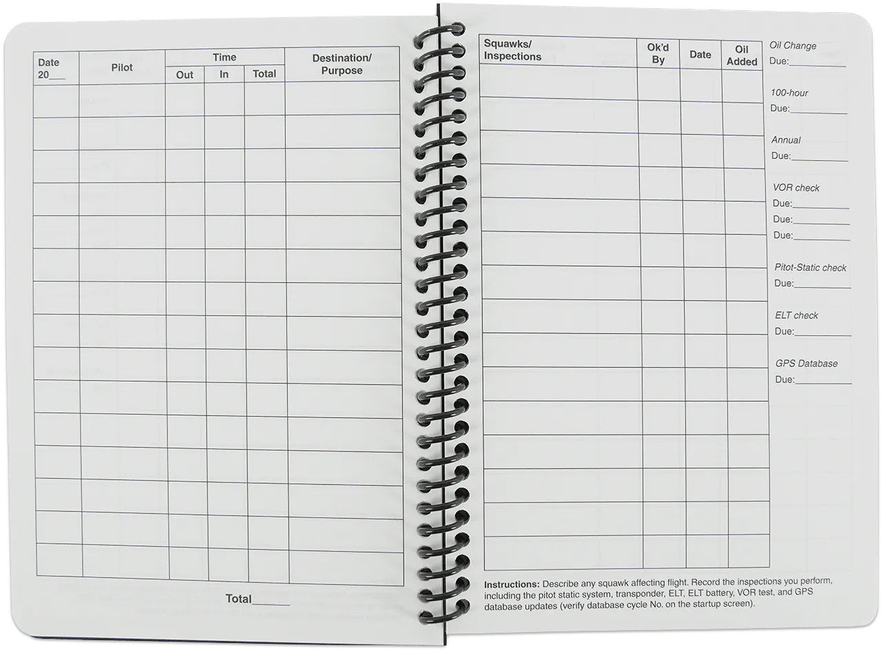 Aircraft Flight Log SP-FLT-2 Inside Pages Left & Right