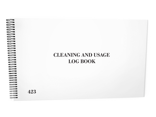 Cleaning and Usage Log Book #423 Front Cover