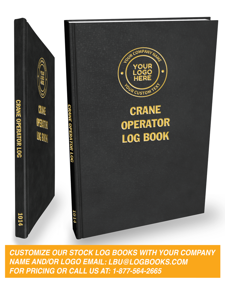 Crane Operator Log Book #1014 Custom Cover