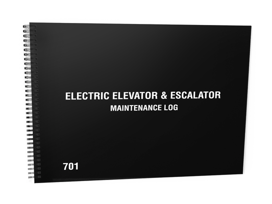 Electric Elevator Maintenance Log Book #701 Front Cover