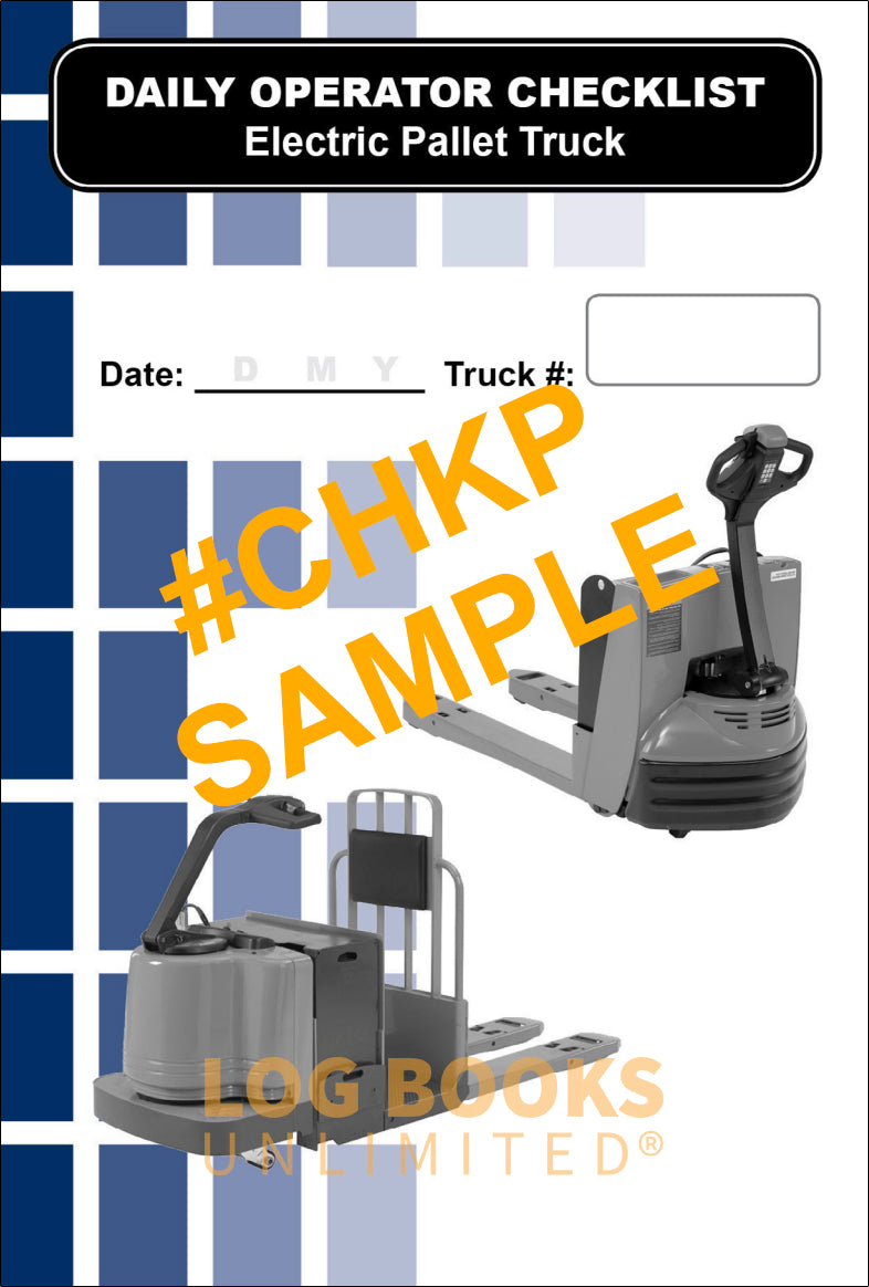 Electric Pallet Truck Checklist + Plastic Caddy # SCADD(P) Sample Cover