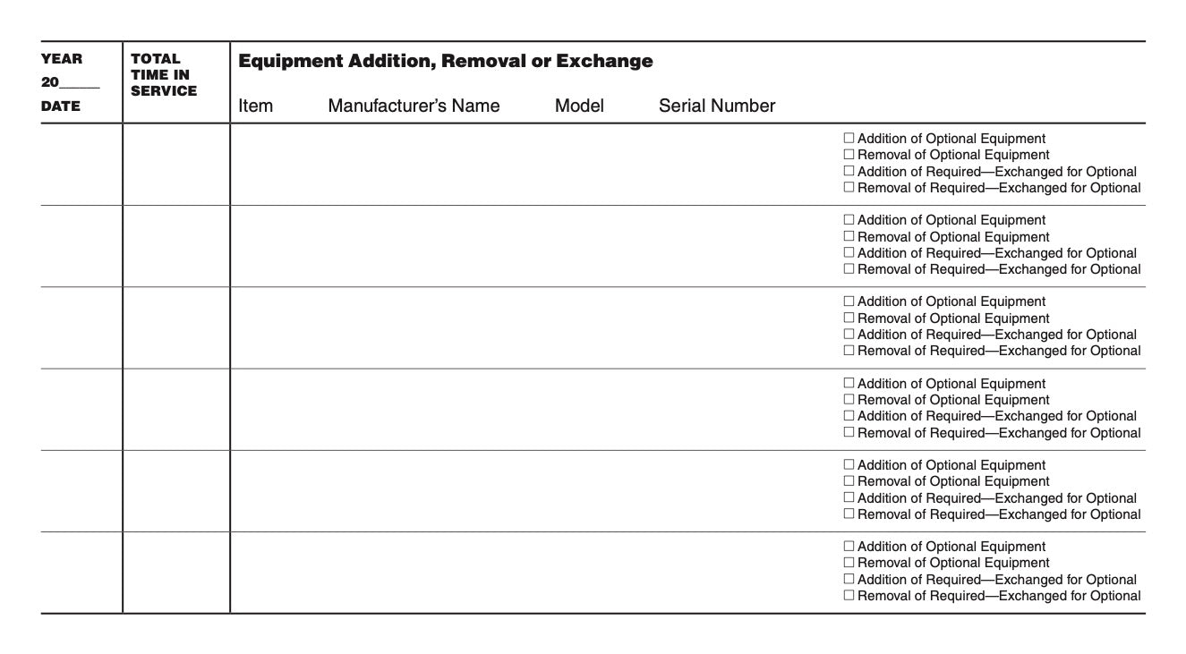Engine Log SE-1 Sample Page 3