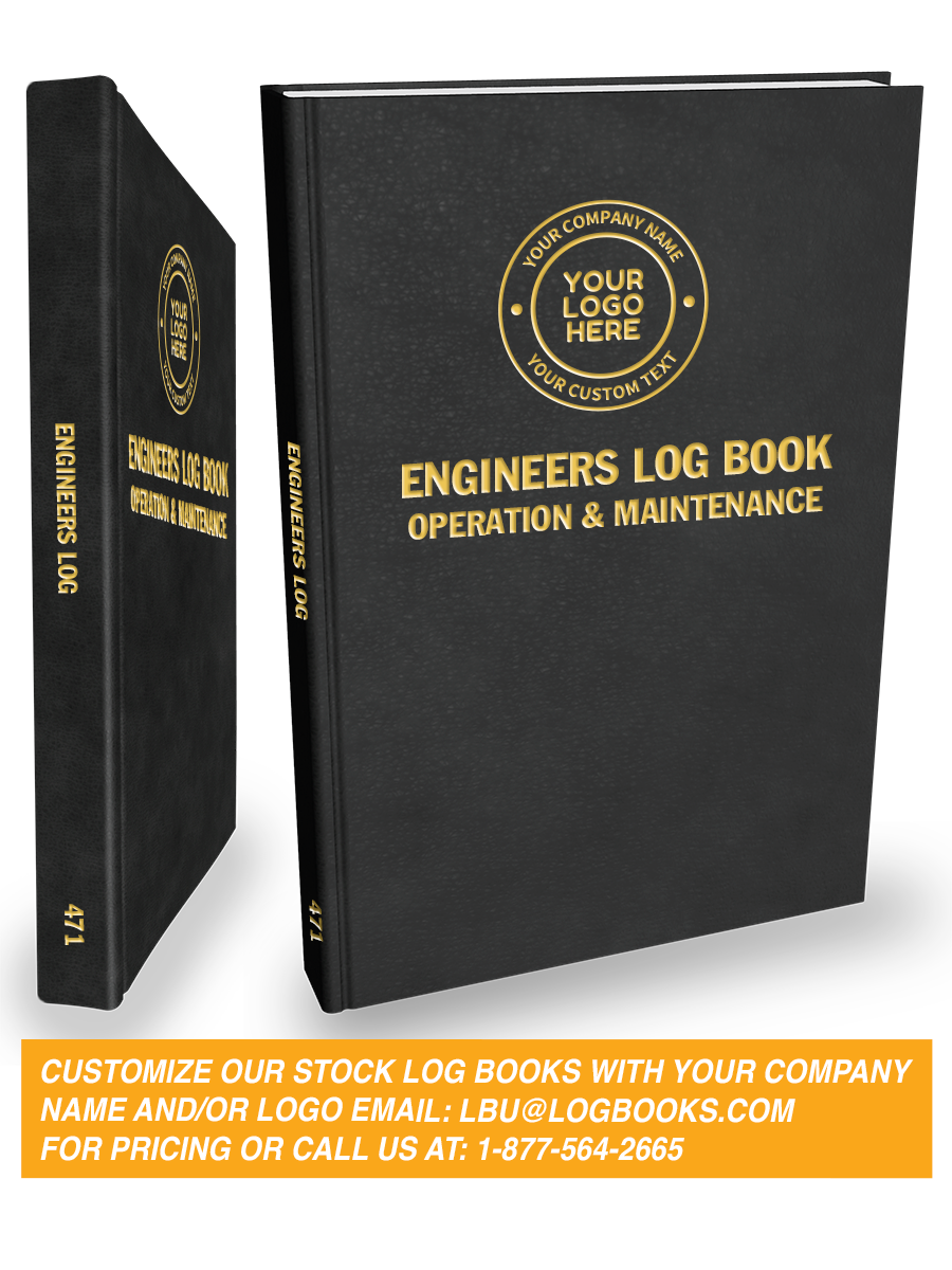 Engineers (1 Shift per page) Log Book #471 Custom Cover