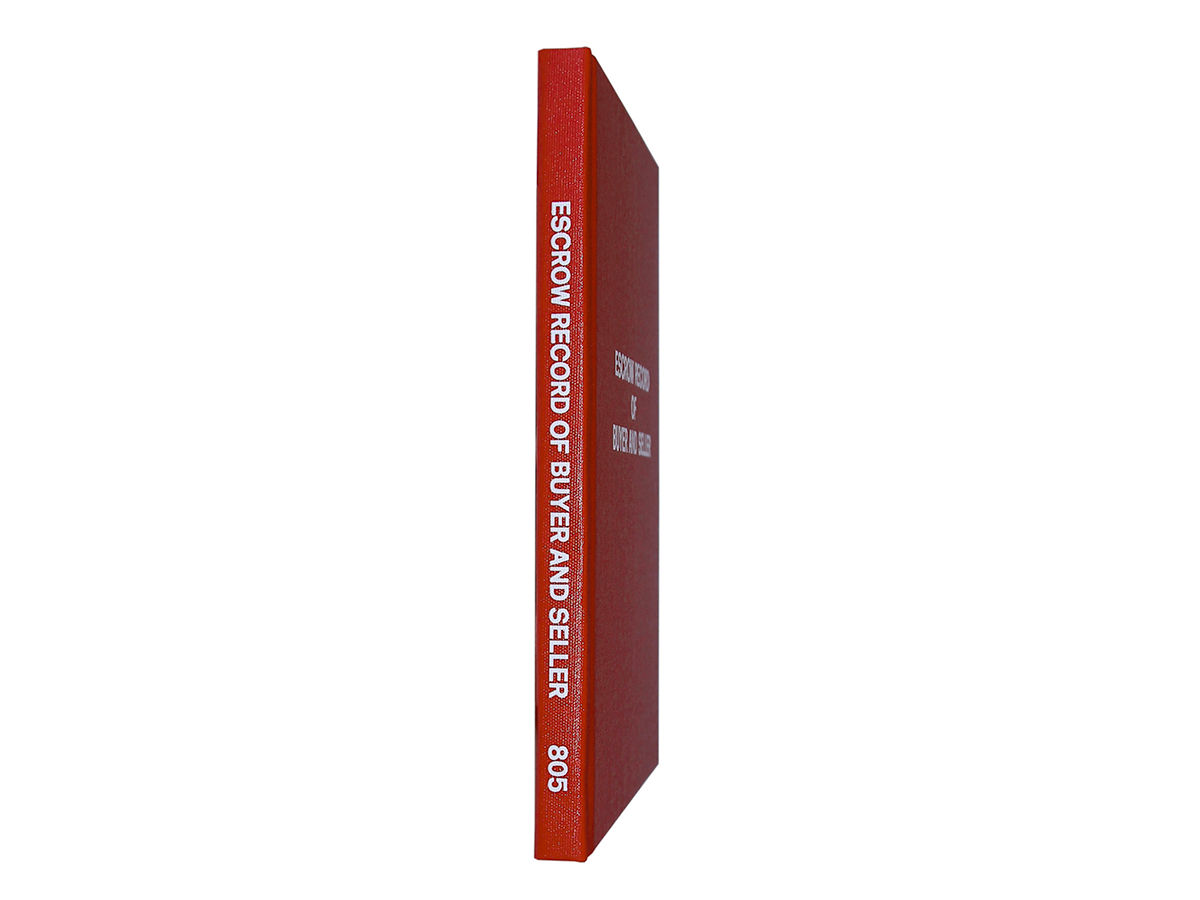 Escrow Record of Buyer and Seller Log Book #805 Spine