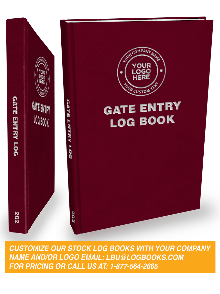 Gate Entry Log Book #202 Custom Cover