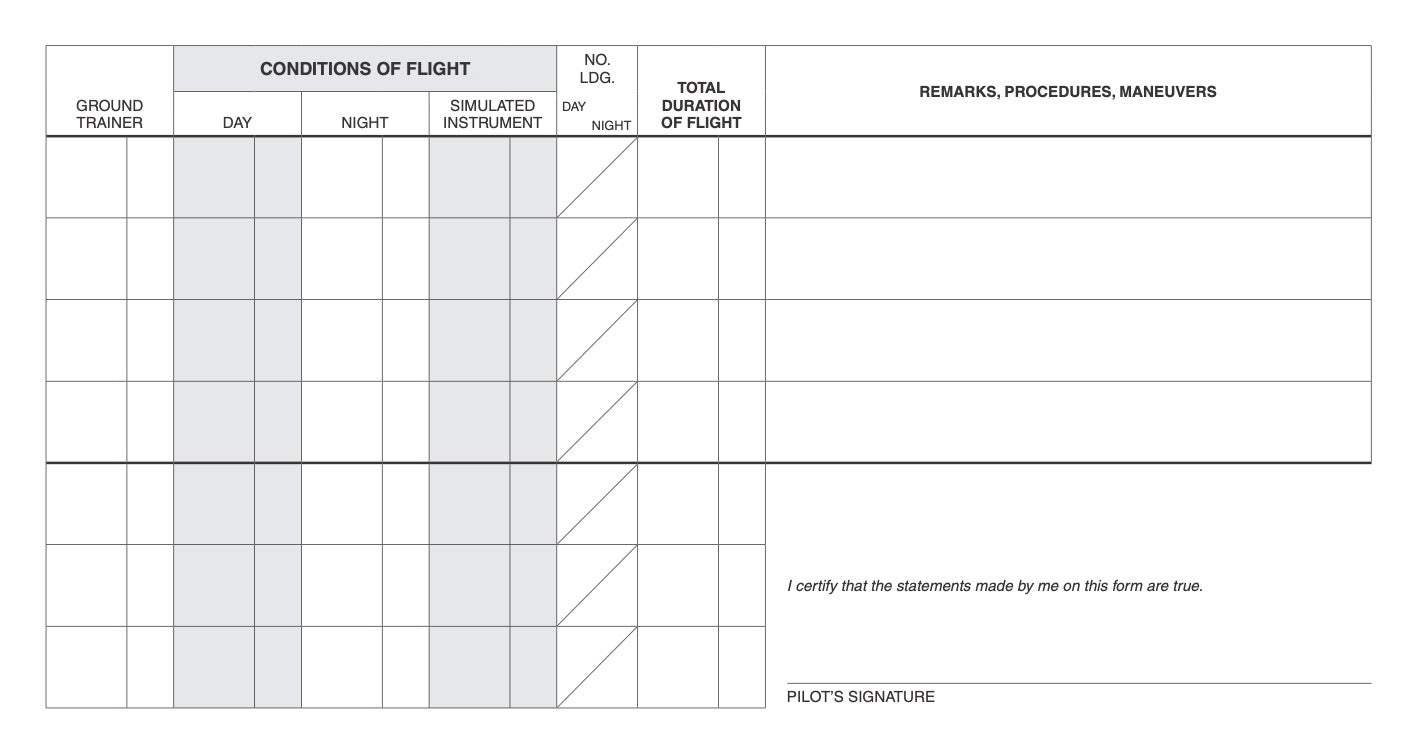 Pilot’s First Logbook SP-10