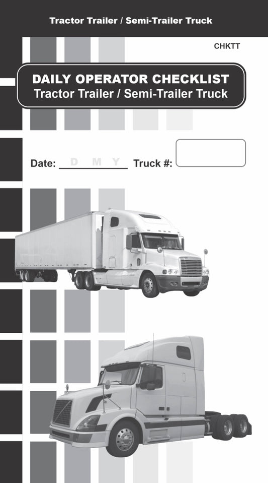 Tractor trailer daily operator checklist book