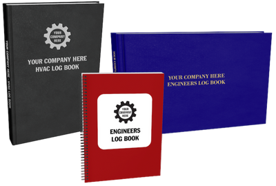 Three customizable engineering log books in different styles.