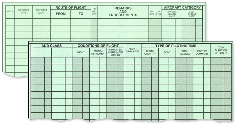Pilot Log Book Sample Pages