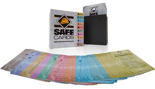Safe cards instruction spread out in a variety of colors.