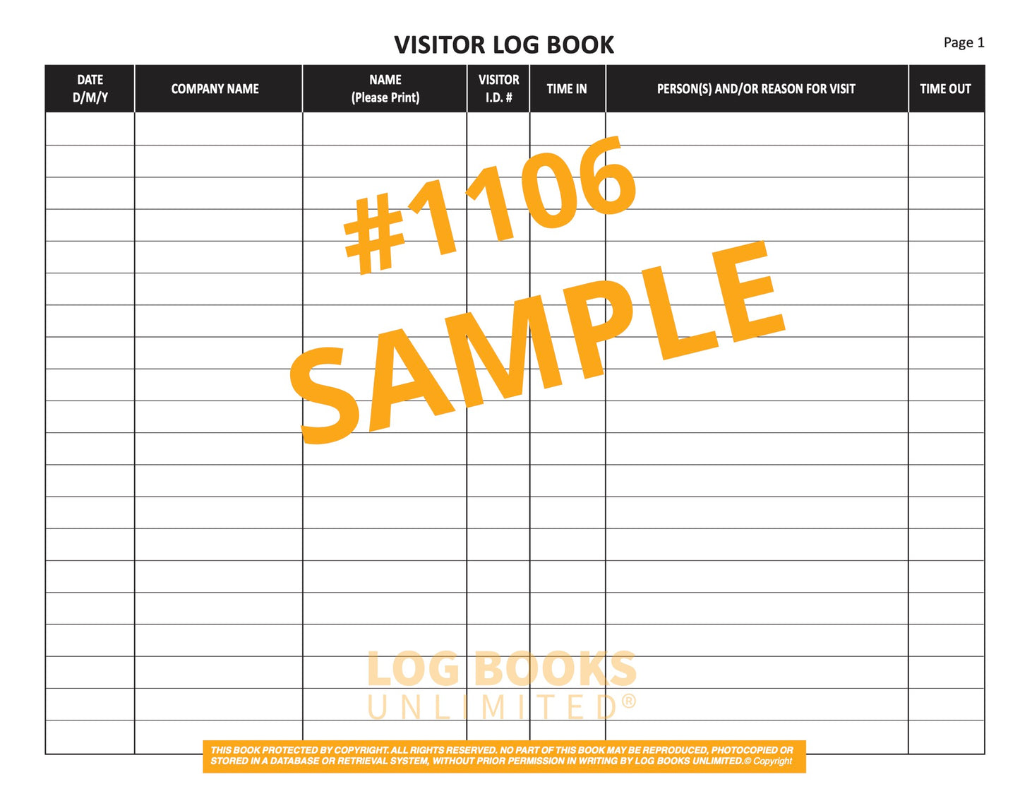 Visitor Log Book #1106