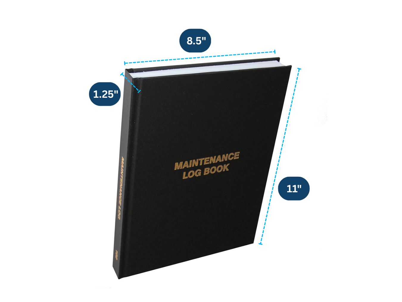 General Maintenance Log Book #102 Front Cover with Measurements 