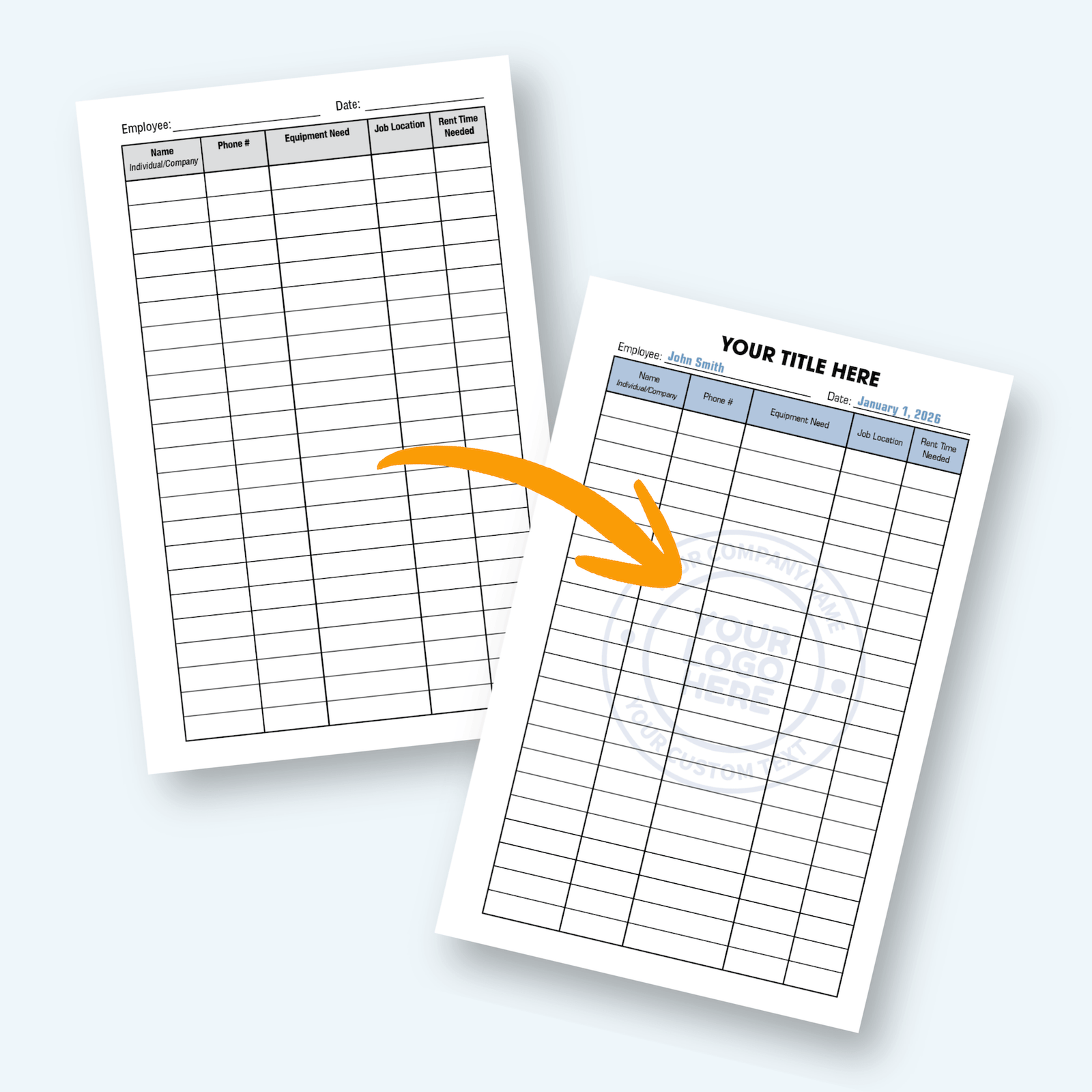 single custom design timesheet from draft to professional layout
