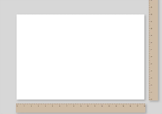 Arch B sized paper with a ruler beside it.