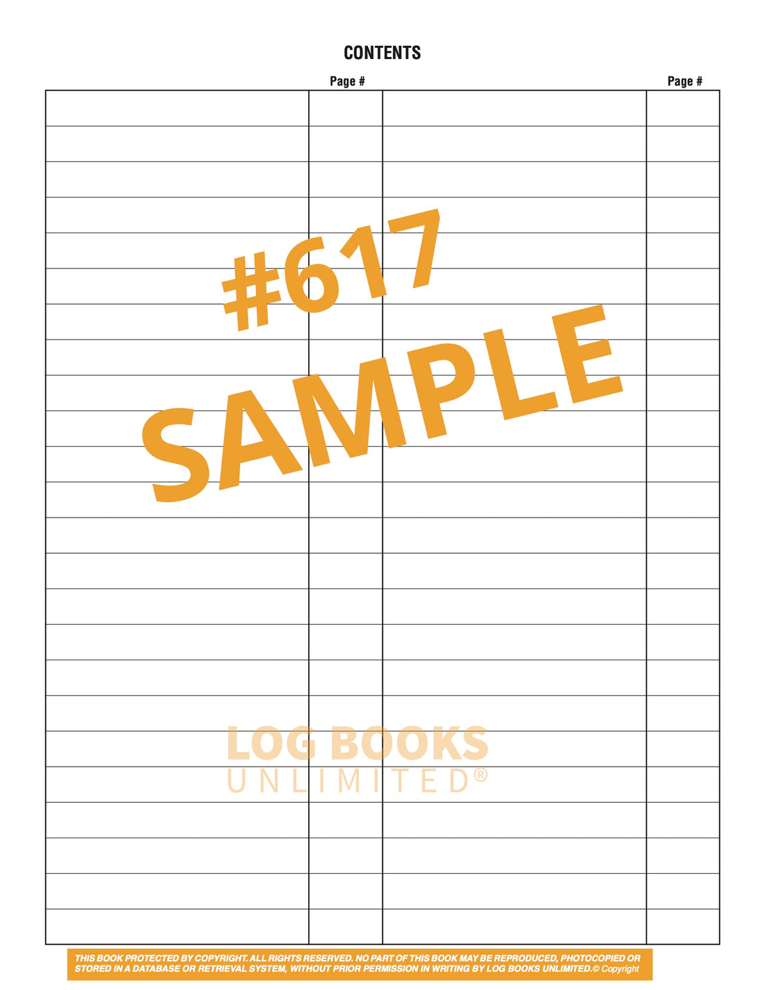 Blank Notebook / Log Book #617 – Log Books Unlimited