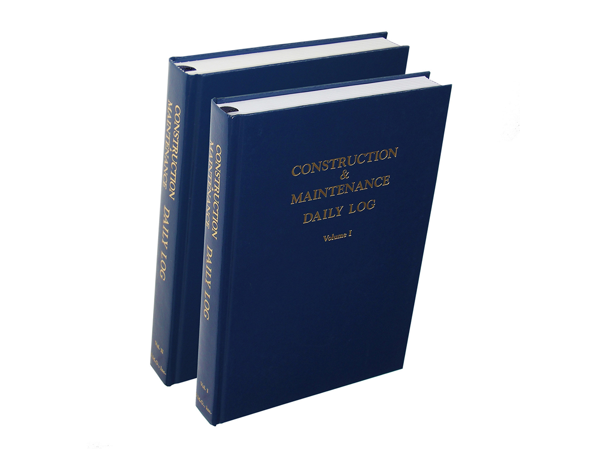 Construction & Maintenance (2 Volume Set) Daily Log Book #506 Front Covers
