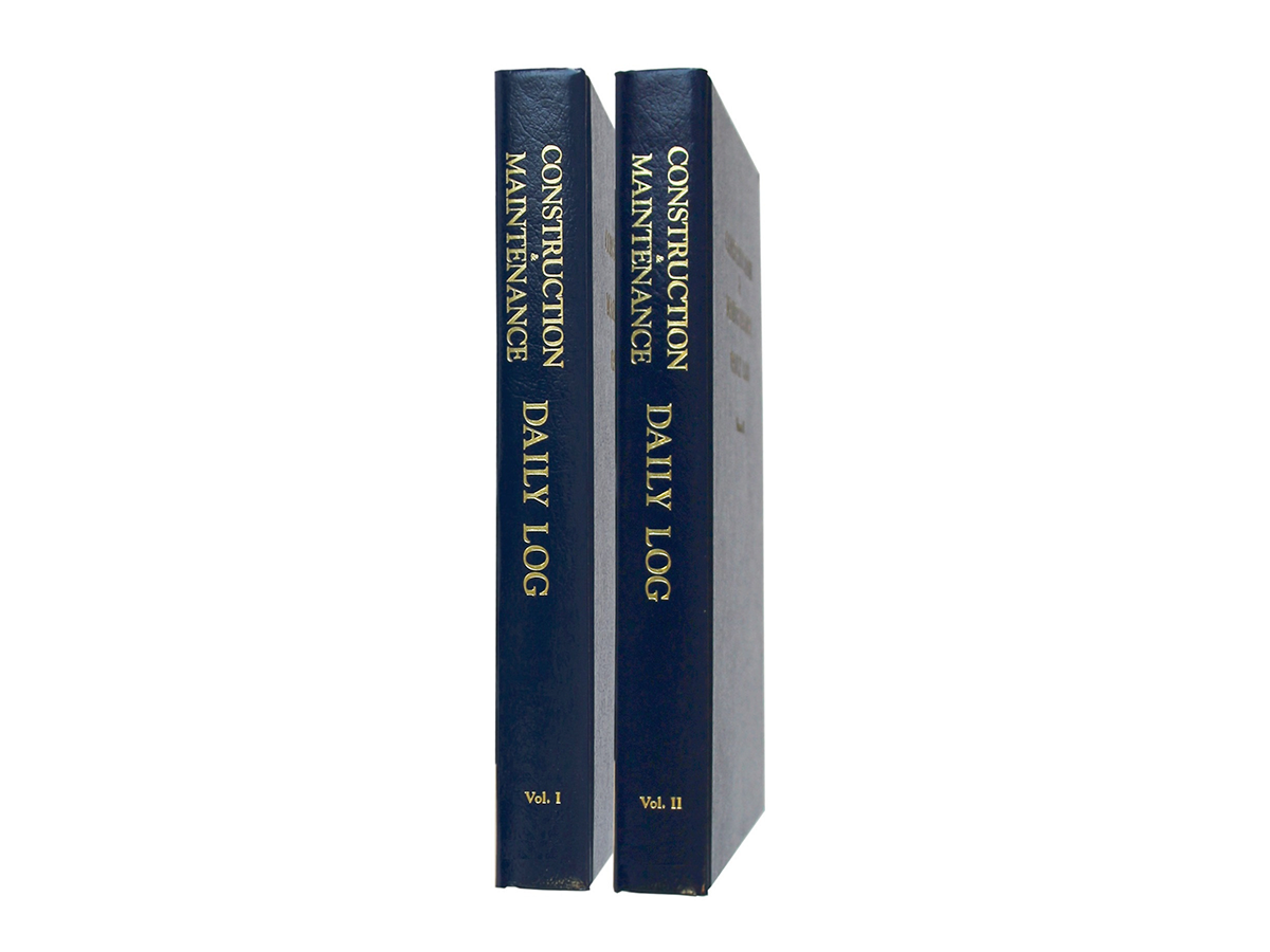 Construction & Maintenance (2 Volume Set) Daily Log Book #506 Spines