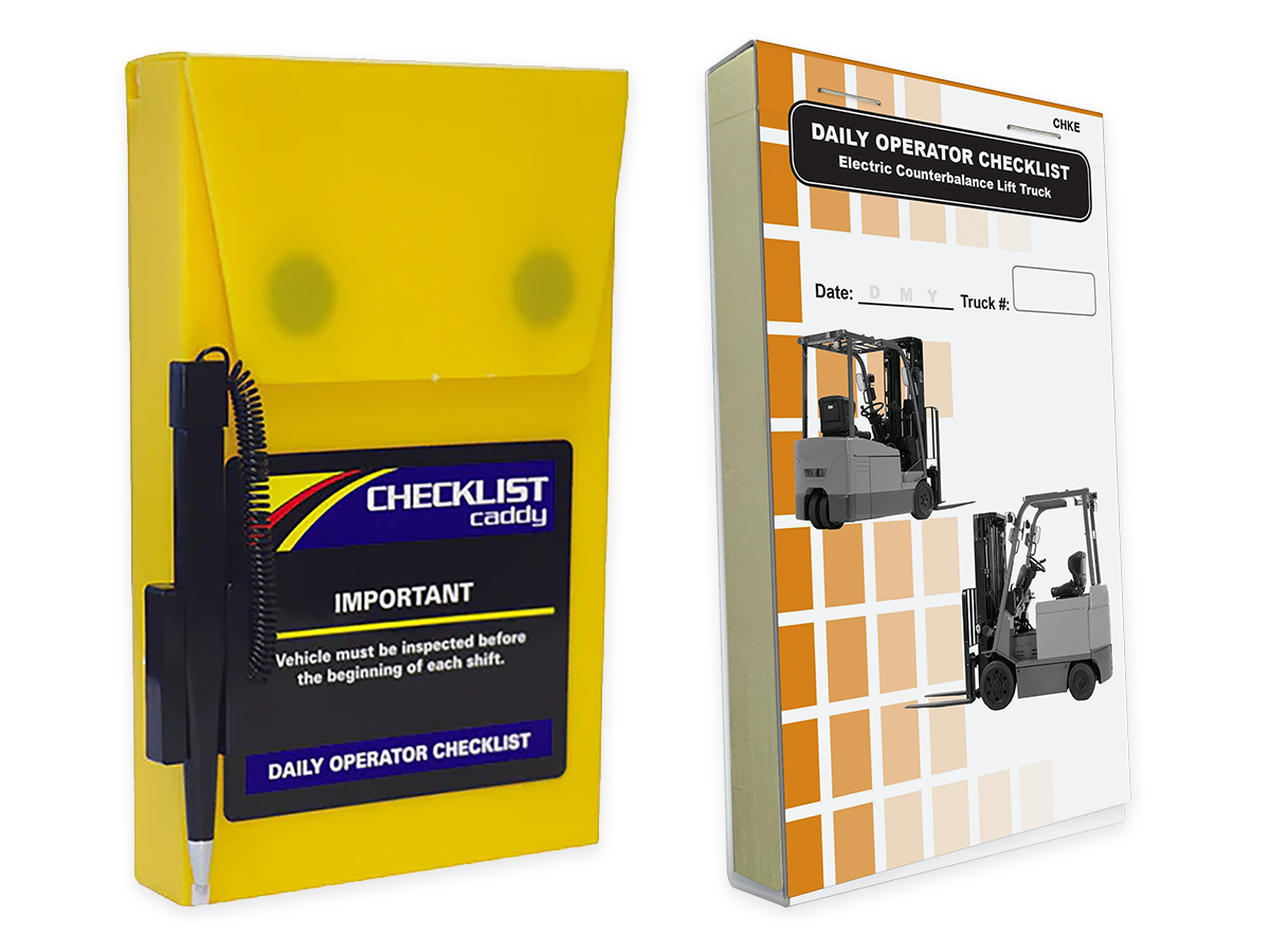 Electric Counterbalance Lift Truck Checklist + Plastic Caddy # SCADD(E)