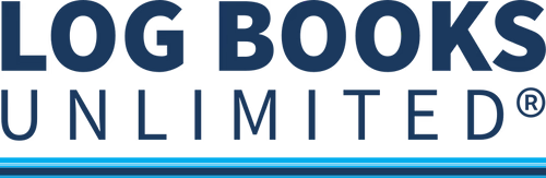 Log Books Unlimited logo in blue
