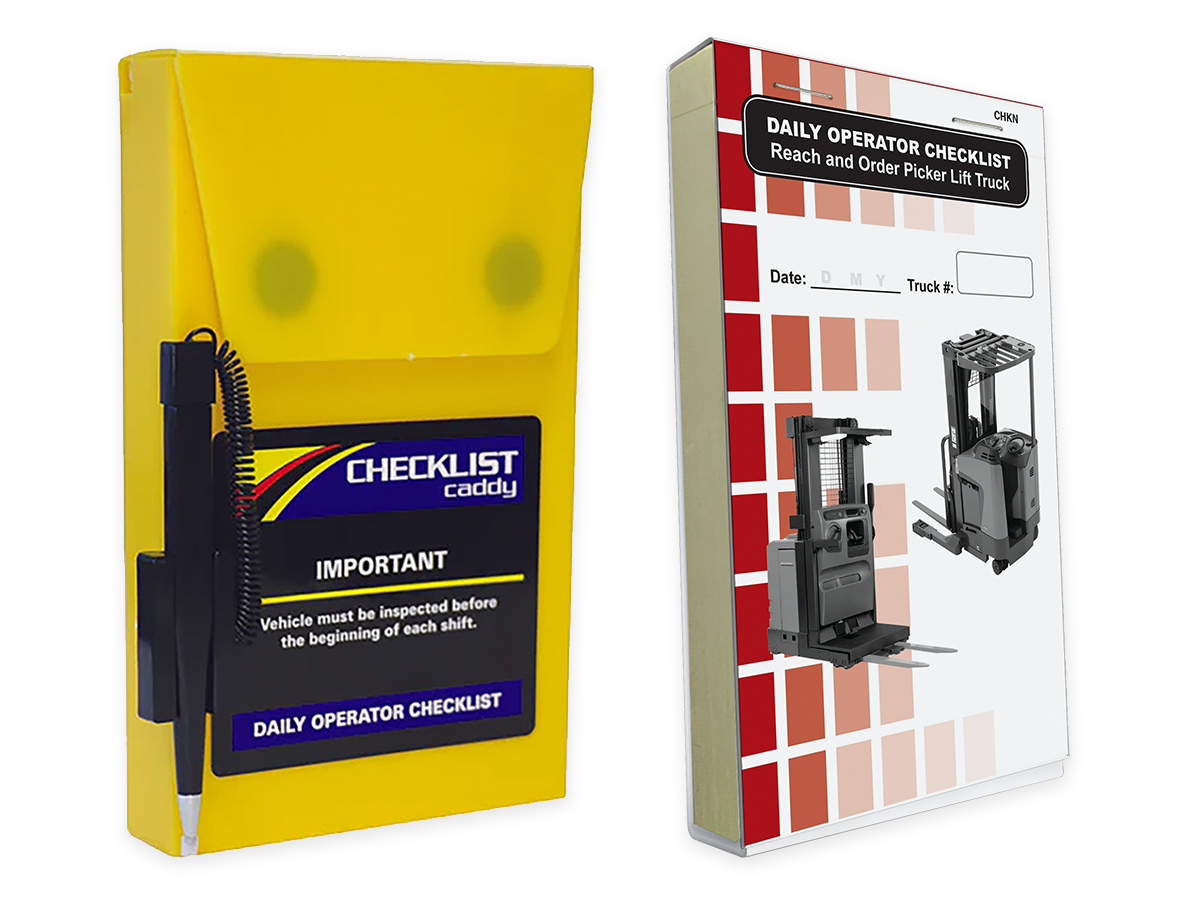 Reach and Order Picker (Narrow Aisle) Lift Truck Checklist + Plastic Caddy # SCADD(N)