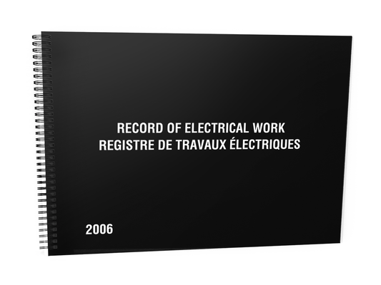 Record of Electrical Work Log Book (Bi-lingual) #2006 Front Cover
