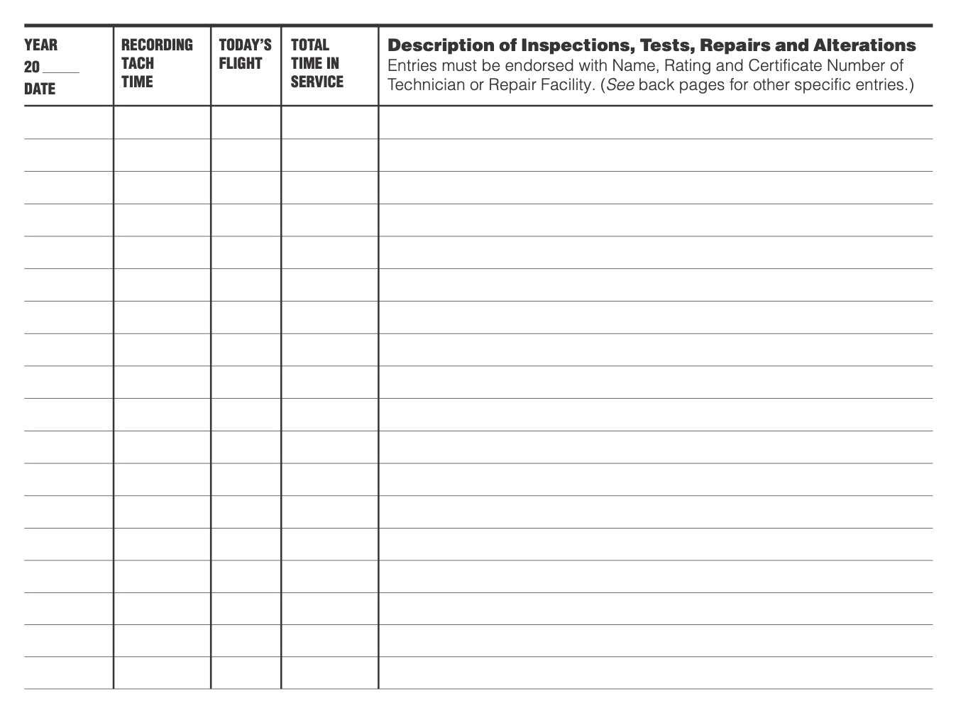 Aircraft Log Book #SA-2