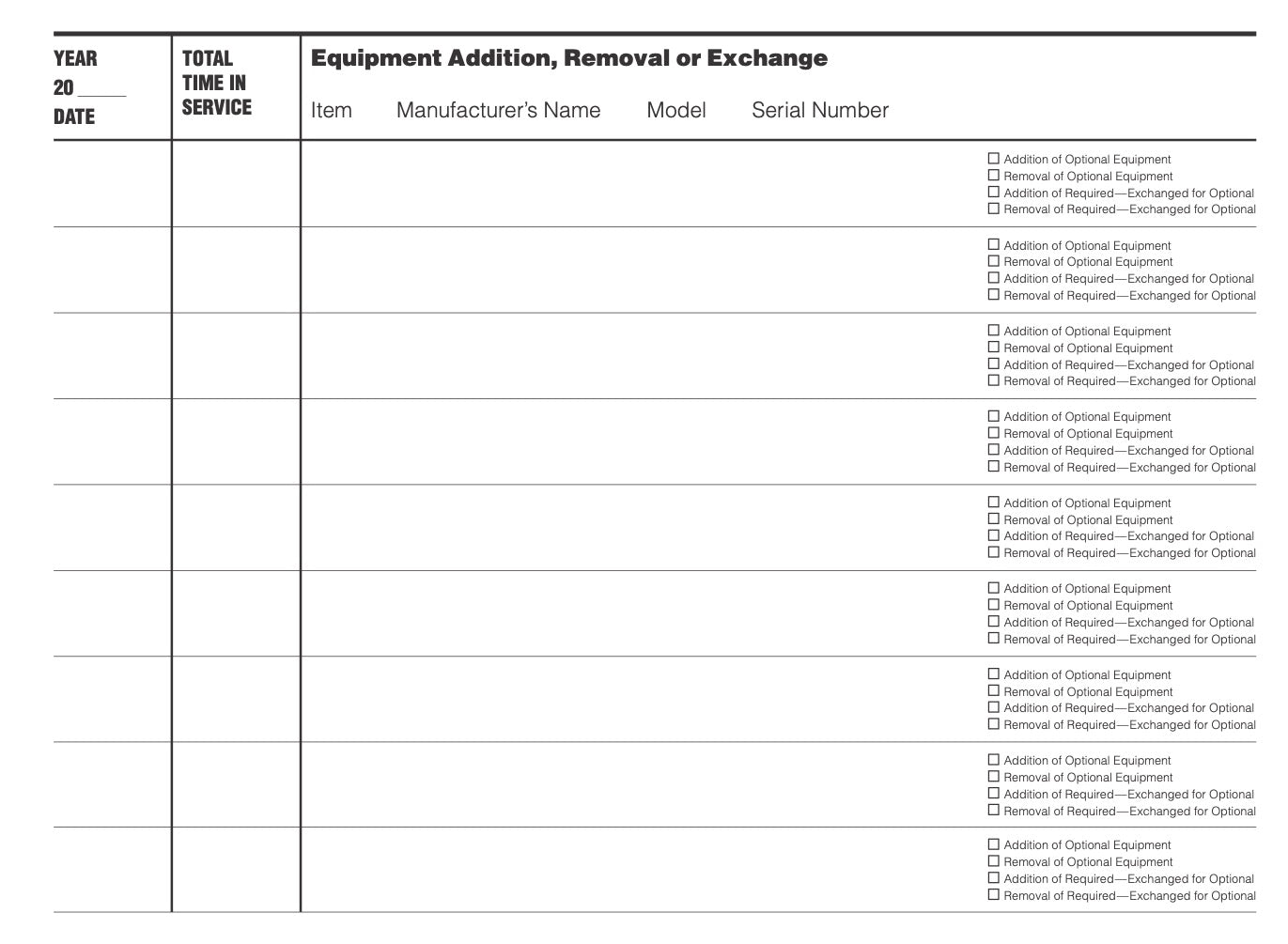 Aircraft Log Book #SA-2