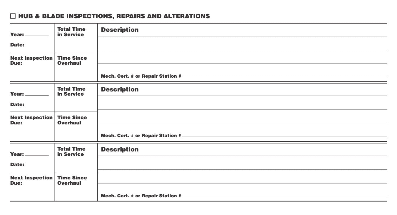 Propeller Log Book #SP-L