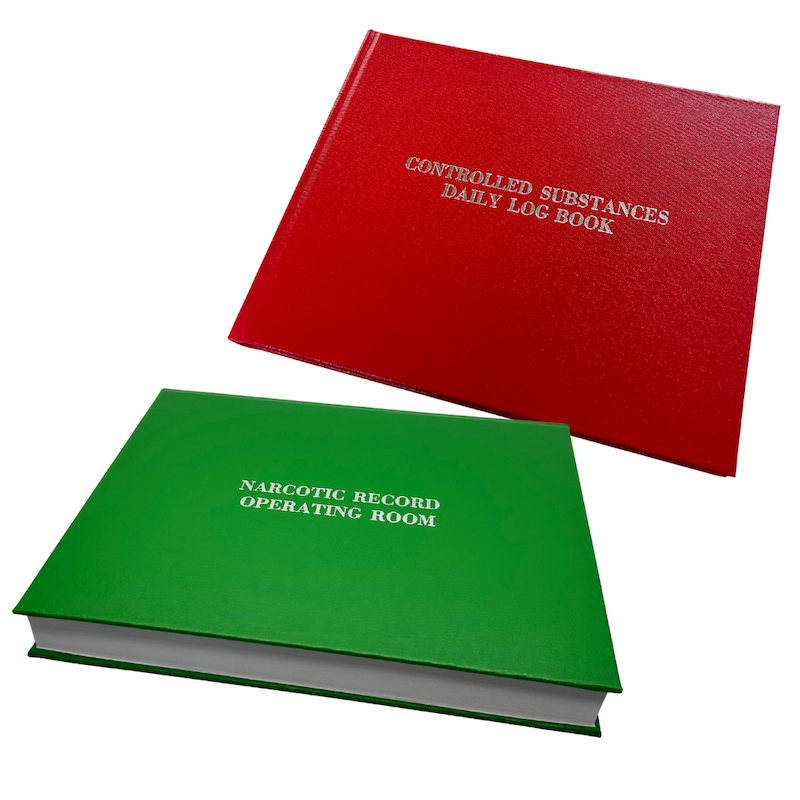 Two customizable medical log books in different styles. 
