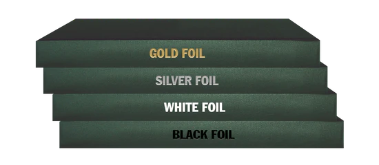 green foil stamped log book