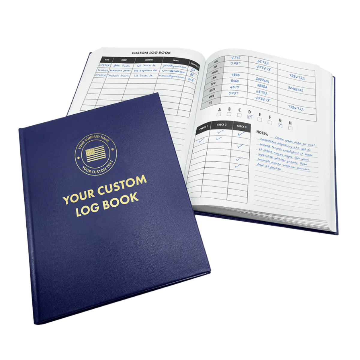 USA Custom Log Book - Custom Cover & Custom Inside Pages