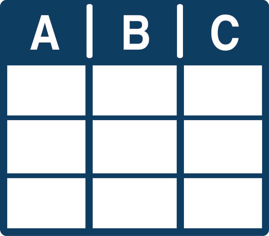 Record tables and dates icon