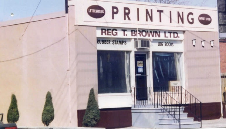 exterior shot of log books shop from 1970s