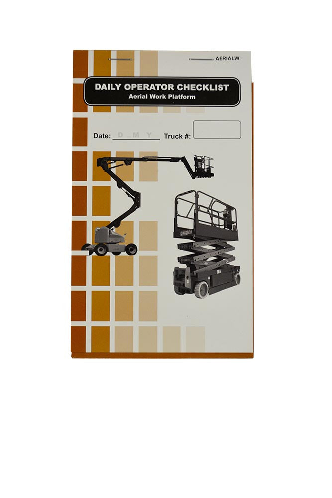Awp Inspection Checklist Aerial Work Platform / Lift Checklist Caddy - Complete LogBook System ...