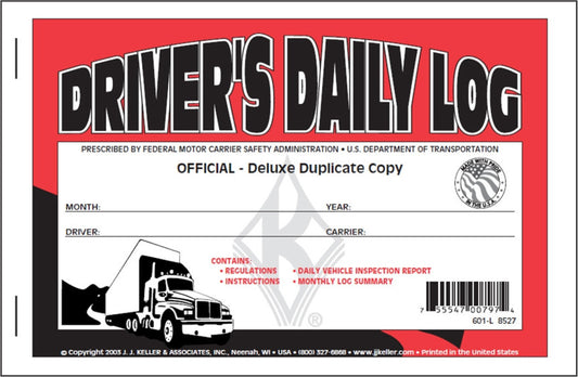 Driver's Daily Log Book - Simplified DVIR & Recap #8527 (601-L) Front Cover
