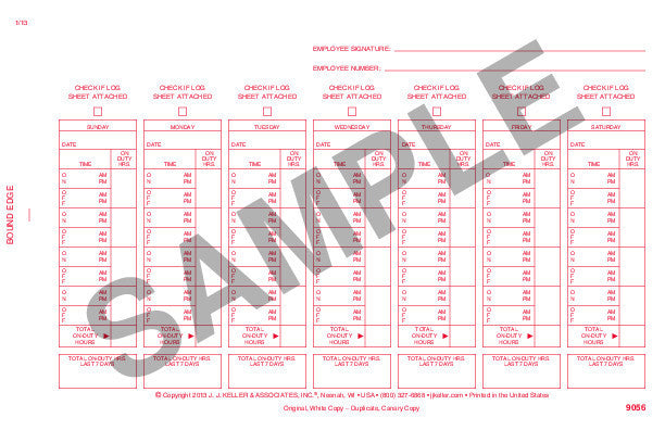 Driver's Exemption Log Book (Simplified DVIR, Short-Haul Operations - Carbon) #9056(692-L) Sample Page