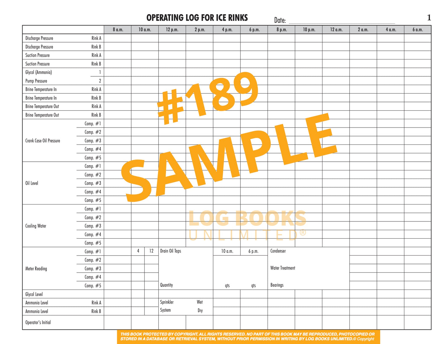 Ice Rink / Refrigeration (5 Compressors - Brine / Glycol / Ammonia # 189 Sample Page