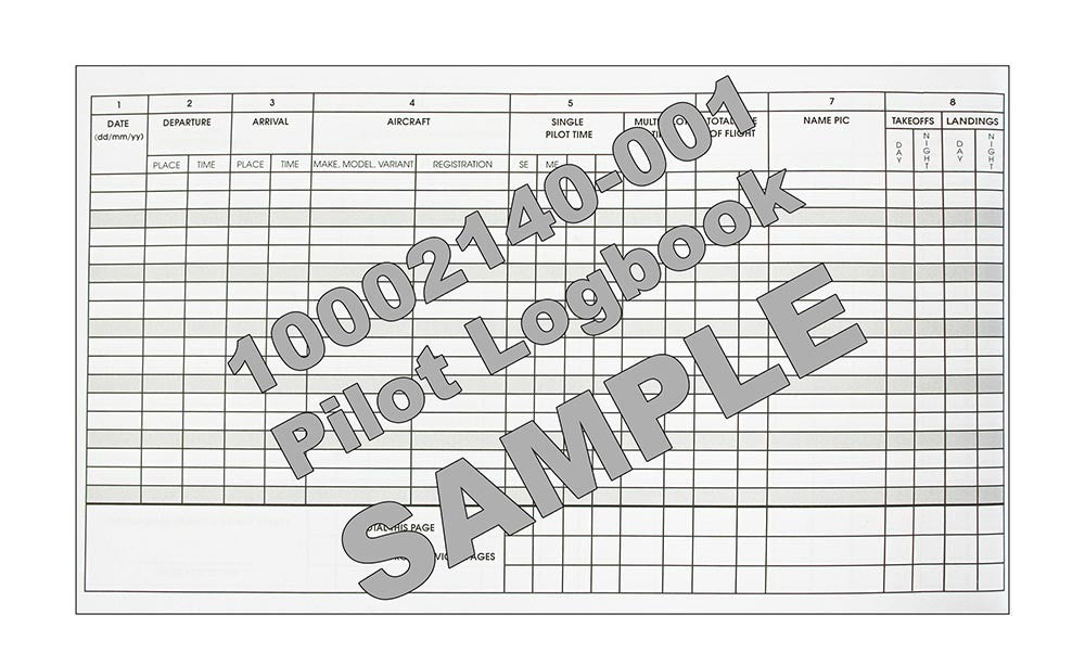 Jeppesen EU pilot logbook - Sample