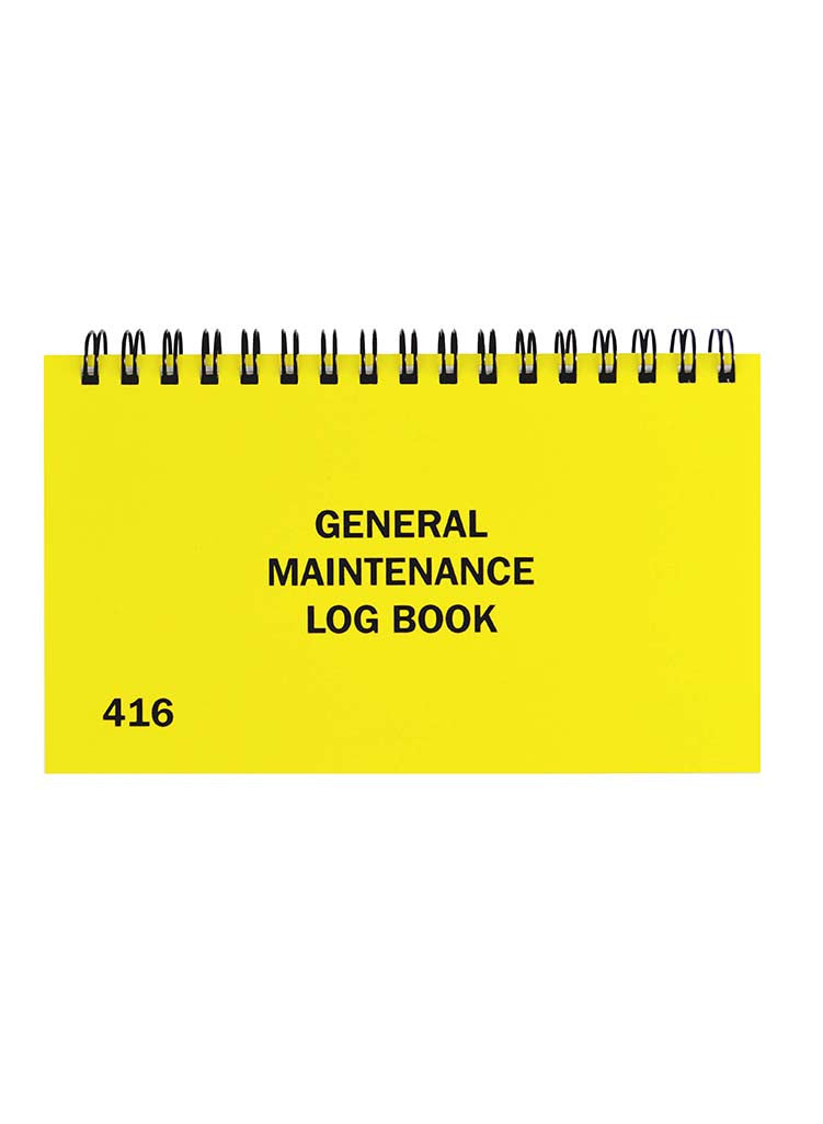 pocket sized yellow equipment maintenance log book